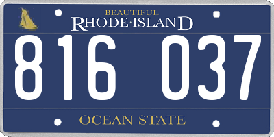 RI license plate 816037