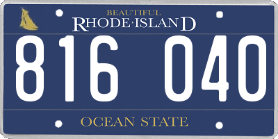 RI license plate 816040