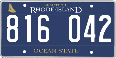 RI license plate 816042