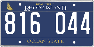 RI license plate 816044