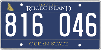 RI license plate 816046