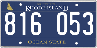 RI license plate 816053