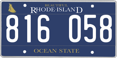 RI license plate 816058