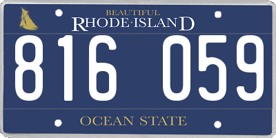 RI license plate 816059