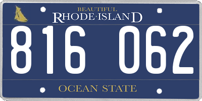 RI license plate 816062