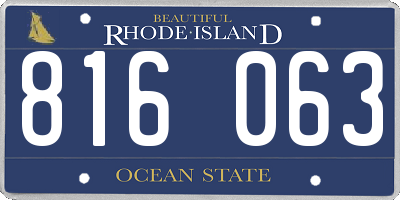 RI license plate 816063