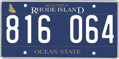 RI license plate 816064