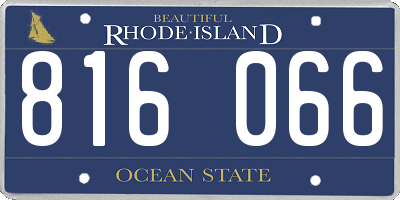 RI license plate 816066
