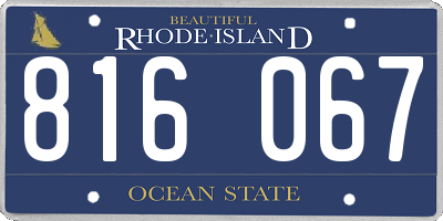 RI license plate 816067