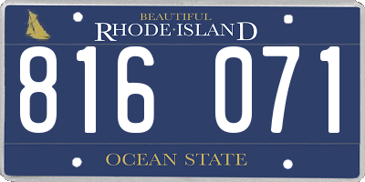 RI license plate 816071