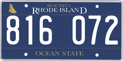 RI license plate 816072