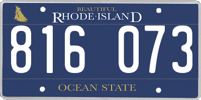 RI license plate 816073
