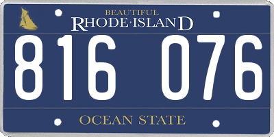 RI license plate 816076