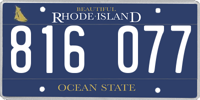 RI license plate 816077