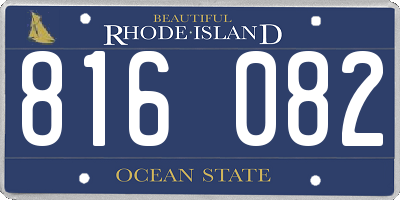 RI license plate 816082