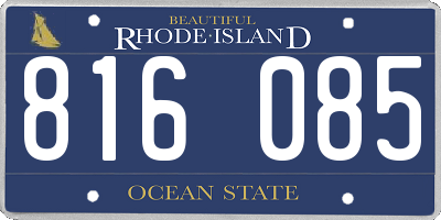 RI license plate 816085