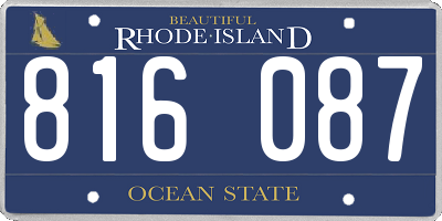 RI license plate 816087