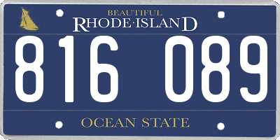 RI license plate 816089