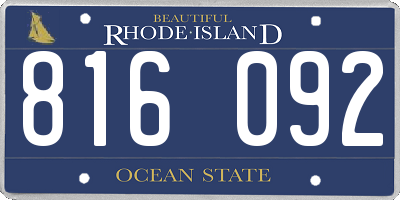 RI license plate 816092