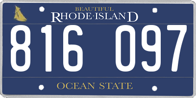 RI license plate 816097