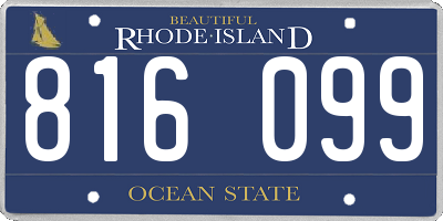 RI license plate 816099
