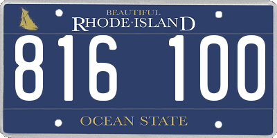RI license plate 816100