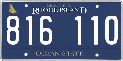 RI license plate 816110