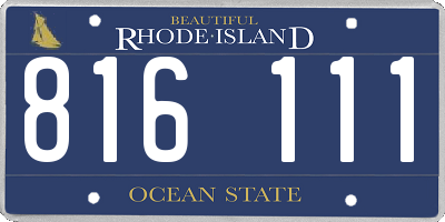 RI license plate 816111