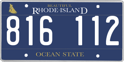 RI license plate 816112