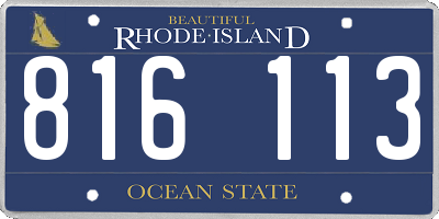 RI license plate 816113