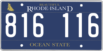 RI license plate 816116