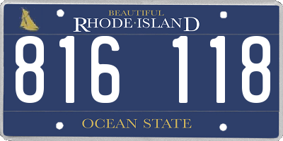RI license plate 816118