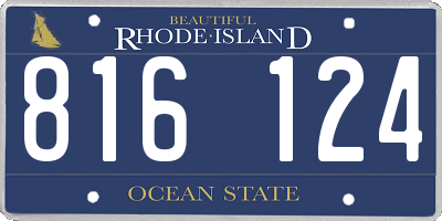 RI license plate 816124