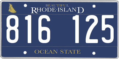 RI license plate 816125