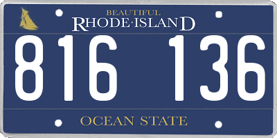 RI license plate 816136