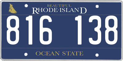 RI license plate 816138