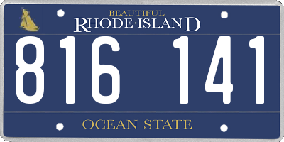 RI license plate 816141
