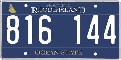 RI license plate 816144