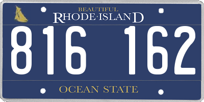 RI license plate 816162