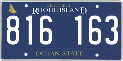 RI license plate 816163