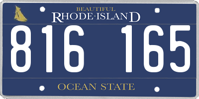 RI license plate 816165