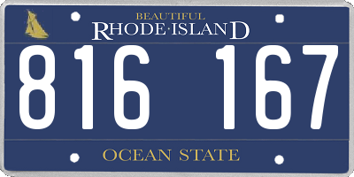 RI license plate 816167