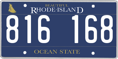 RI license plate 816168