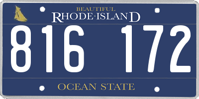 RI license plate 816172