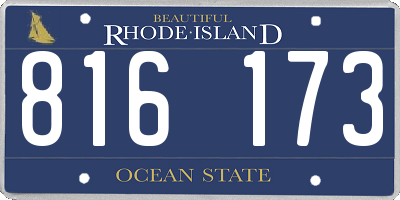 RI license plate 816173