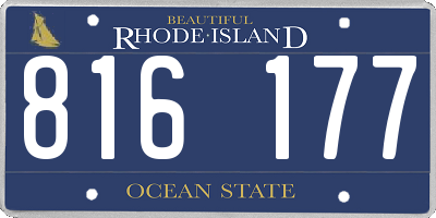 RI license plate 816177