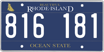 RI license plate 816181
