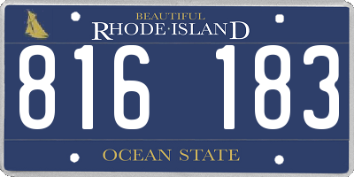RI license plate 816183