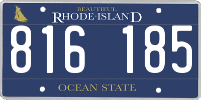 RI license plate 816185