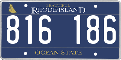 RI license plate 816186